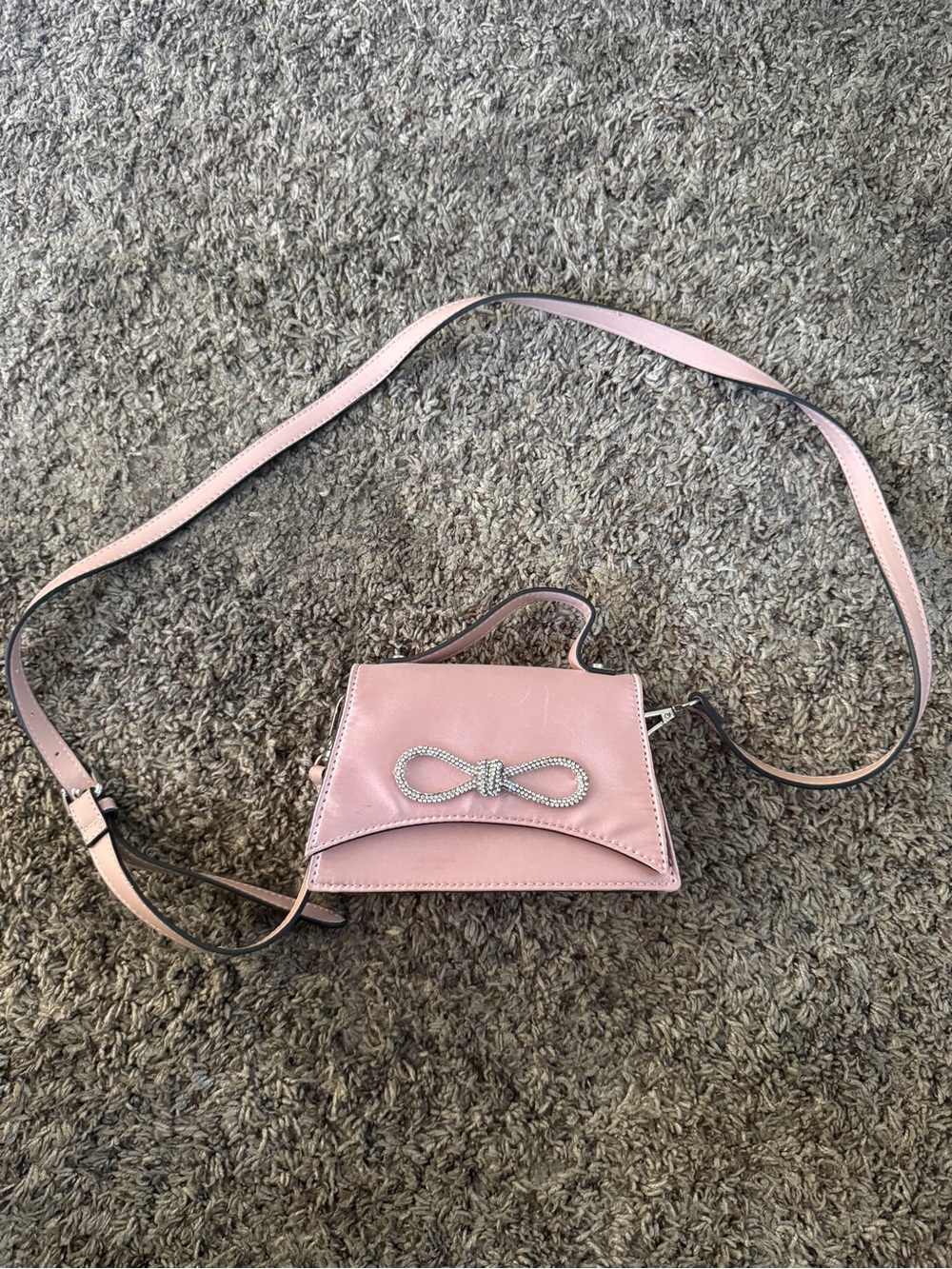 Aldo Pink Crossbody Bag with Rhinestone Bow